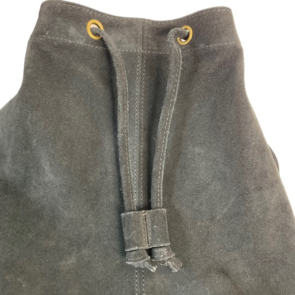 TOMS Black Suede‎ Embroidered Poet Flap Backpack Bag - Picture 12 of 15